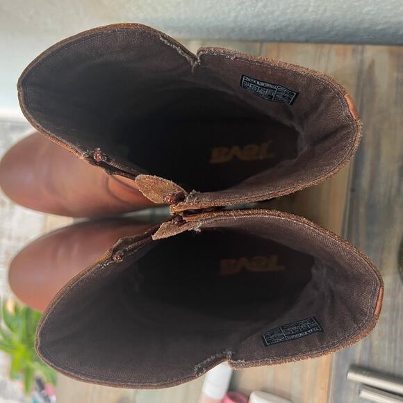 Teva Women's De La Vina Mid Waterproof Leather Zip Boots Size 11 Brown - Picture 12 of 14